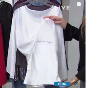 DG2 by Diane Gilman Asymmetric Blouse with Sequin Tank